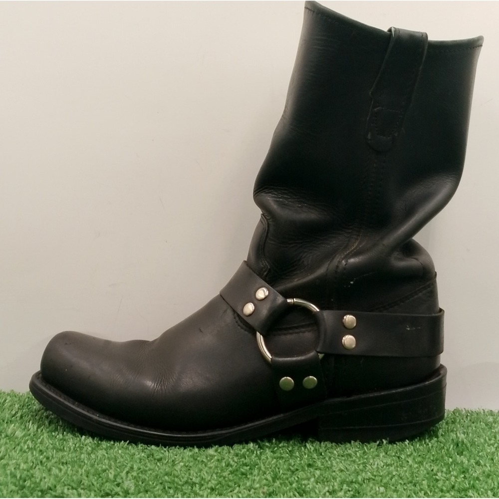 Double H HH Boot Company Mens Size 9 2E Wide Black Leather Harness Made In USA - Picture 10 of 14